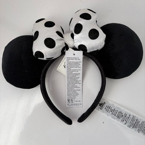 Disney Accessories - Disney Parks White Black Polka Dot Minnie Mouse Ears Headband NWT